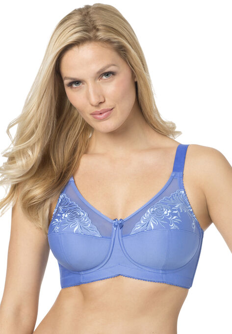 Embroidered Wireless Bra, CELESTIAL BLUE, hi-res image number null
