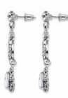 Silver Tone Swirl and Flower Bib Necklace and Bracelet Set, Crystal, , on-hover image number null