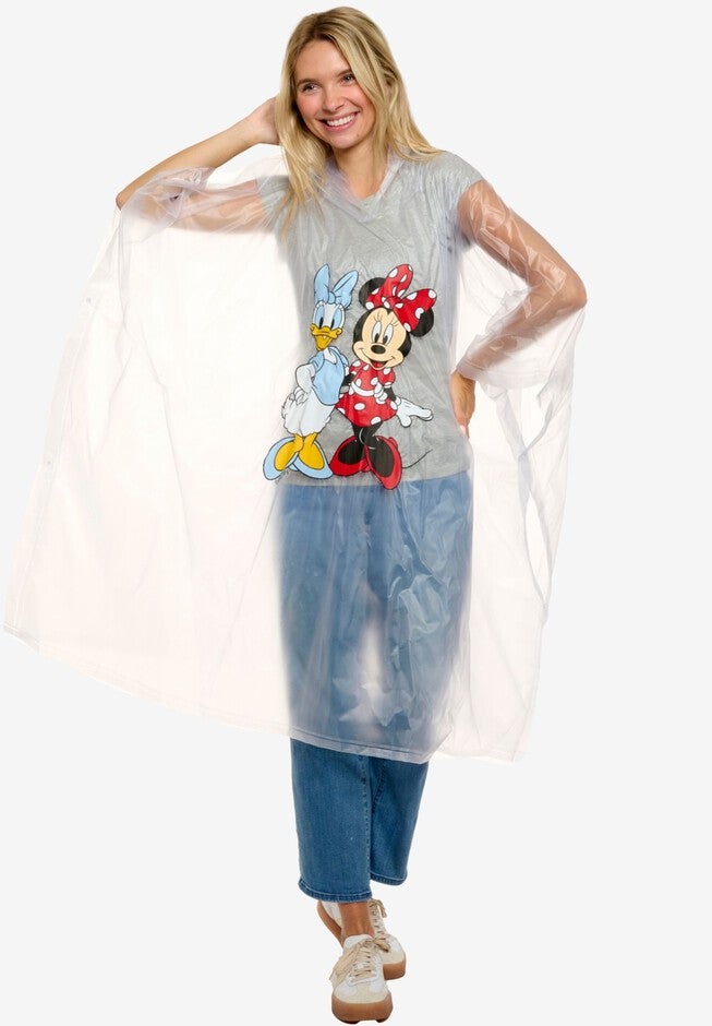Womens Disney Minnie Mouse & Daisy Duck Rain Poncho, WHITE, alternate image number 6
