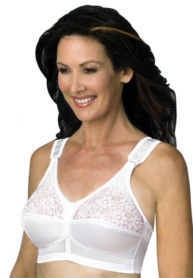 Back Hook Mastectomy Comfort Plus Bra, WHITE, hi-res image number 0
