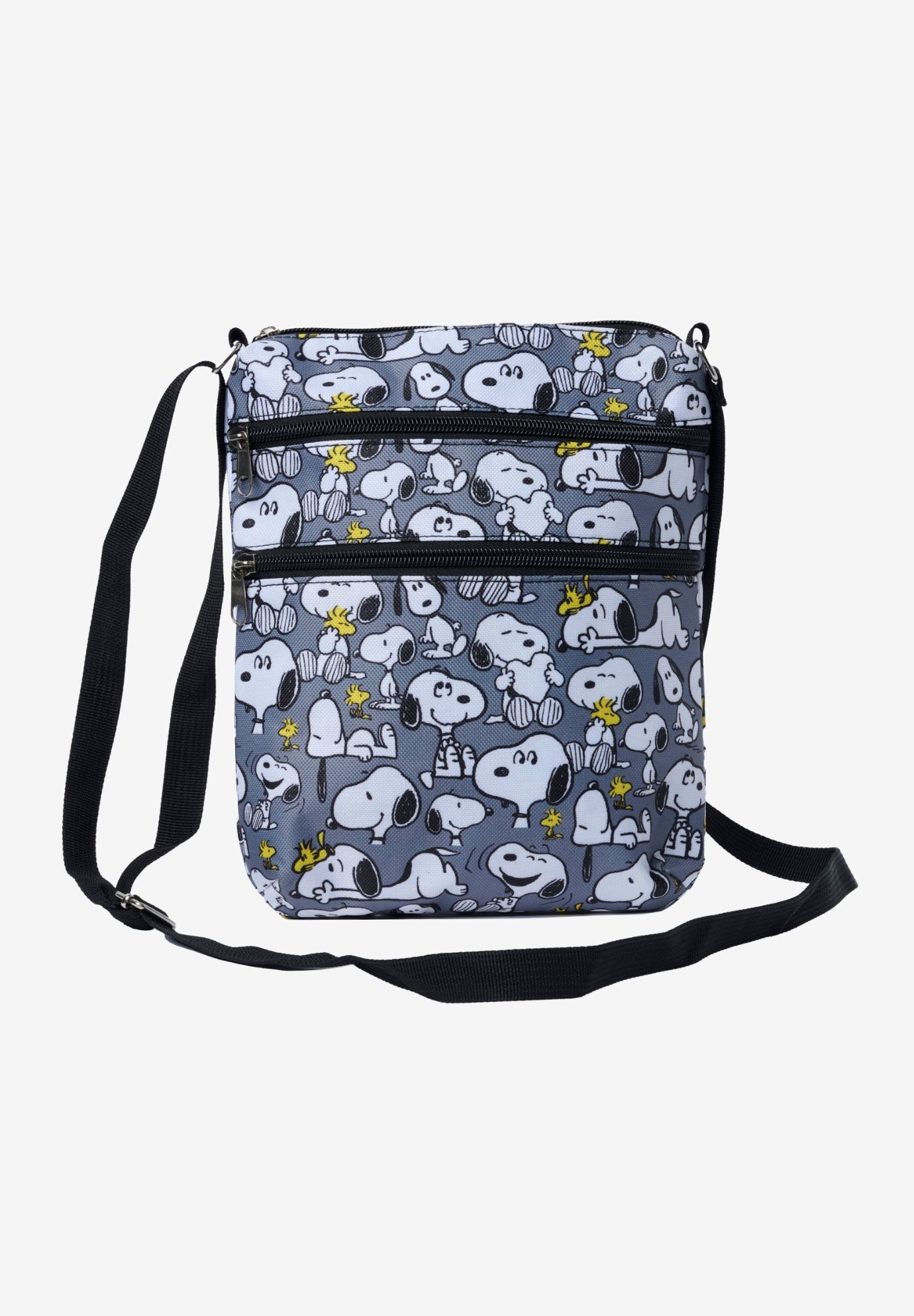 Women's Snoopy Passport Bag Travel Crossbody Purse Woodstock Passport Bag Gray, GRAY, hi-res image number 0