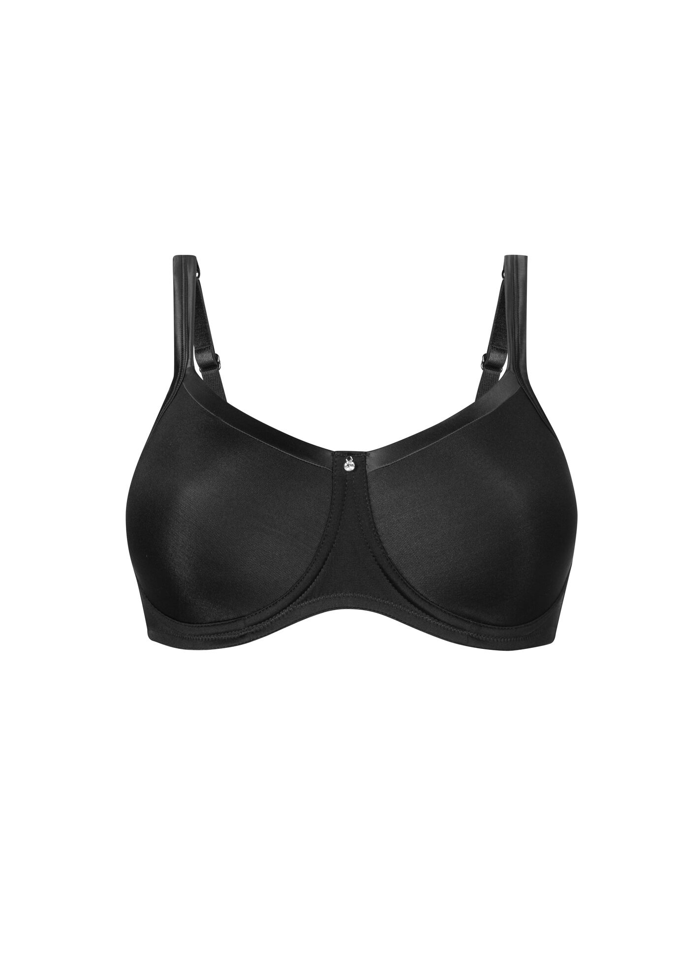 Lara Satin Padded Wire Free Bra 44212 , BLACK, hi-res image number 0