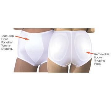 Padded Panty Brief Light Shaping (Removable Pads), WHITE, alternate image number 2