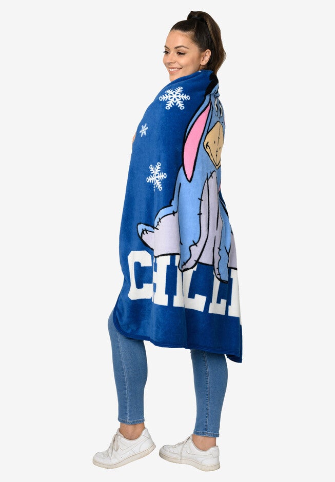 Disney Eeyore Plush Blanket 46 inches X 60 inches Just Chillin Blue, , alternate image number null