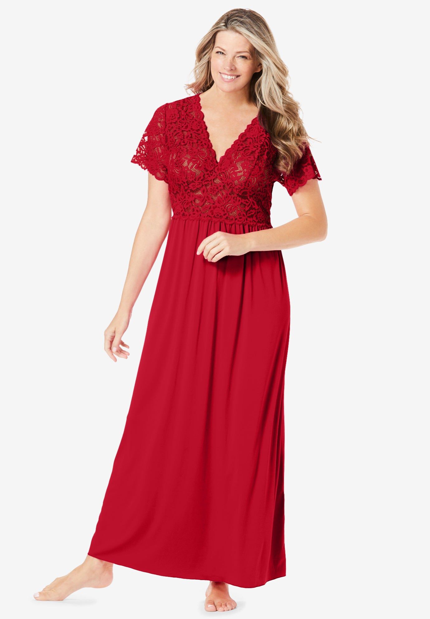 Long Sleeve Knit Gown main image 1