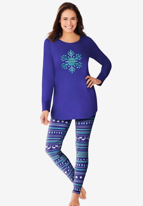 2-Piece PJ Legging Set , BLUE SAPPHIRE FAIR ISLE, hi-res image number null