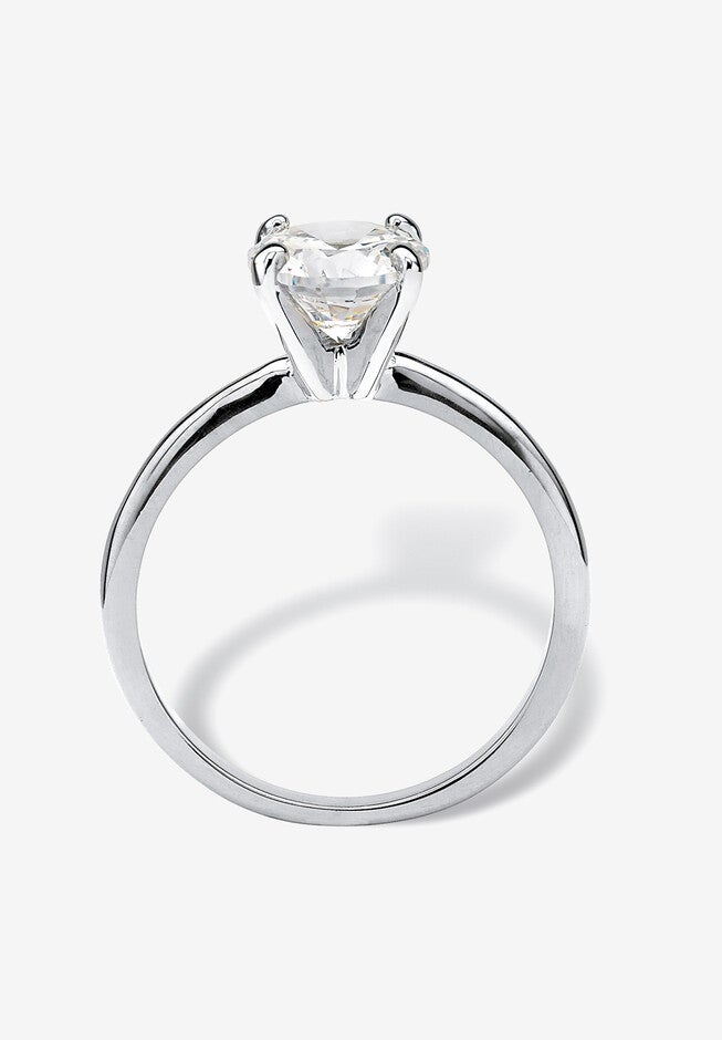 Silvertone Cubic Zirconia Solitaire Engagement Ring (1.88 cttw.), , on-hover image number null