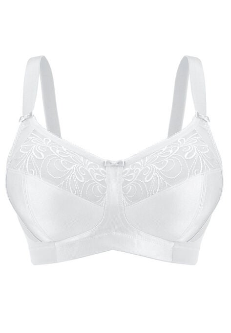 Fully Soft Cup Embroidered Mesh Bra, , alternate image number null