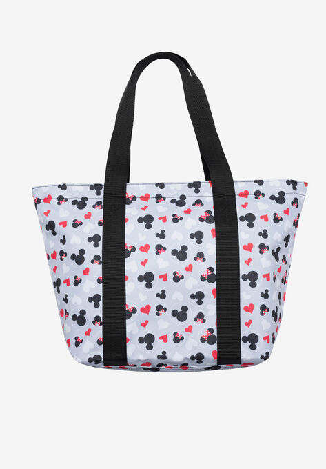 Disney Mickey & Minnie Mouse Heart Icons Zip Tote Bag, , on-hover image number null