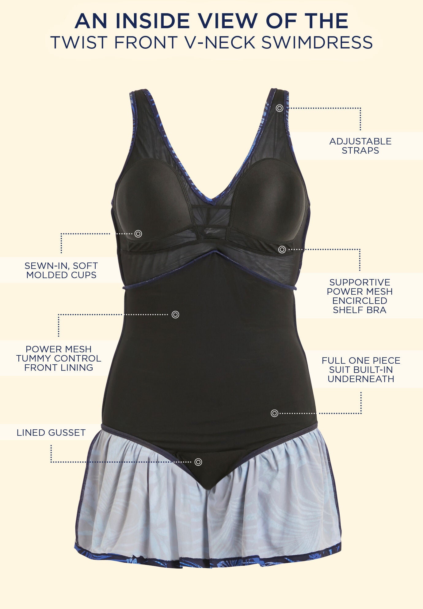 Twist-Front Swim Dress, , alternate image number 5