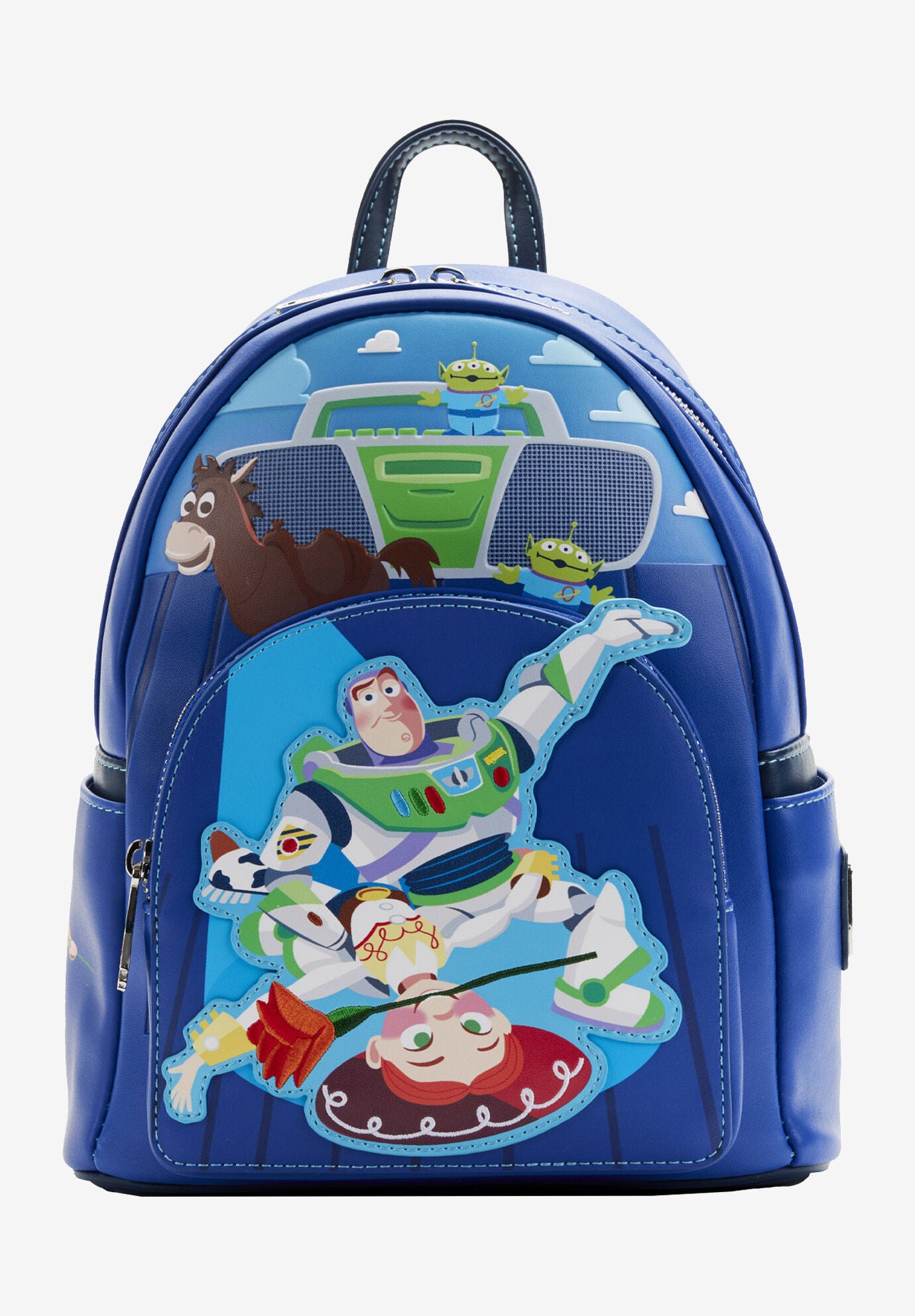 Loungefly X Pixar Toy Story Mini Backpack Handbag Buzz Lightyear & Jessie, BLUE, hi-res image number 0