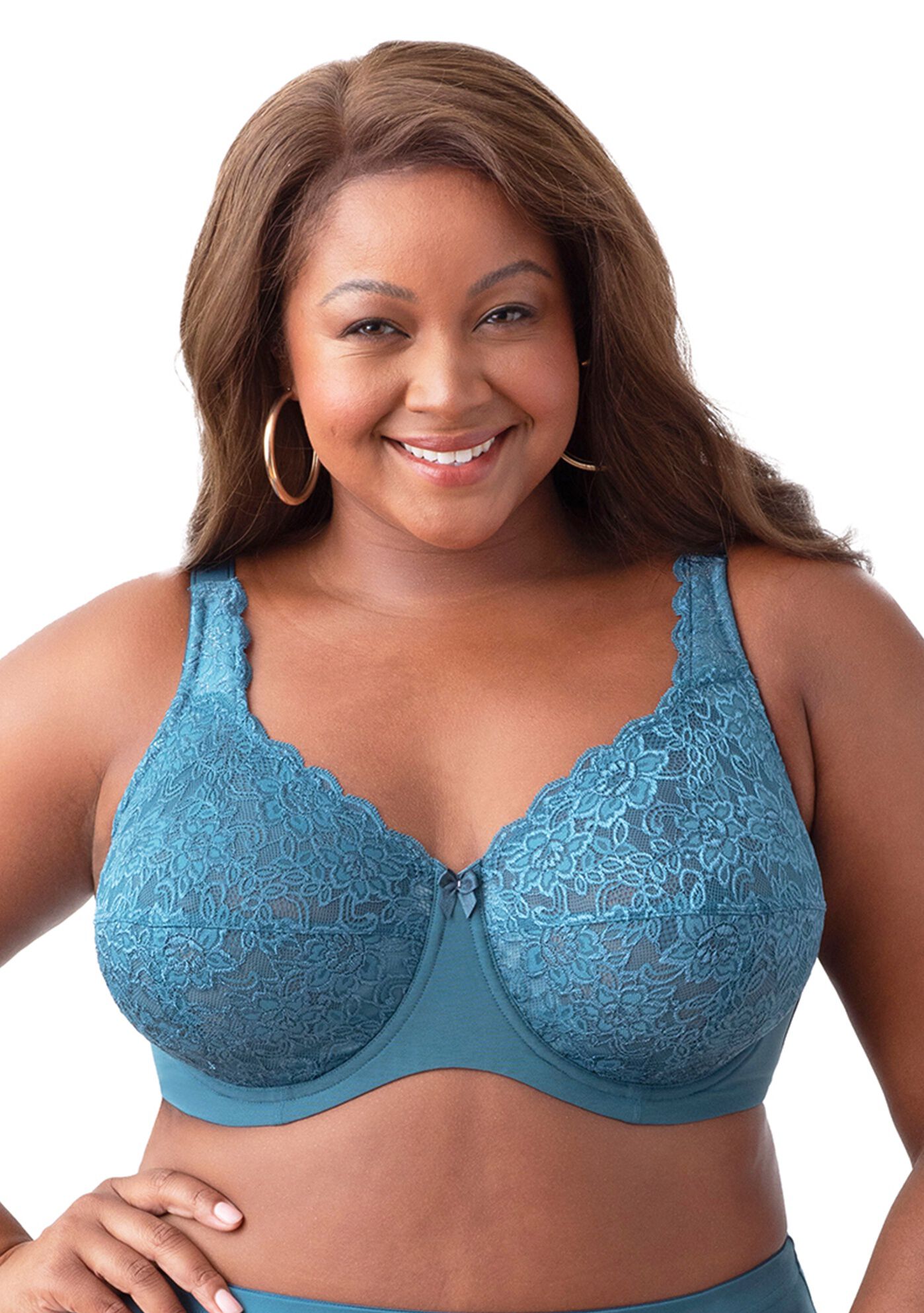 Lacey Curves Underwire Bra 2311, TEAL, hi-res image number 0