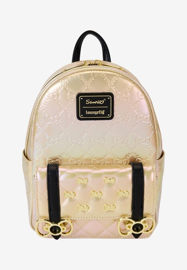 Loungefly x Sanrio Hello Kitty 50th Anniversary Gold Mini Backpack, GOLD, hi-res image number null