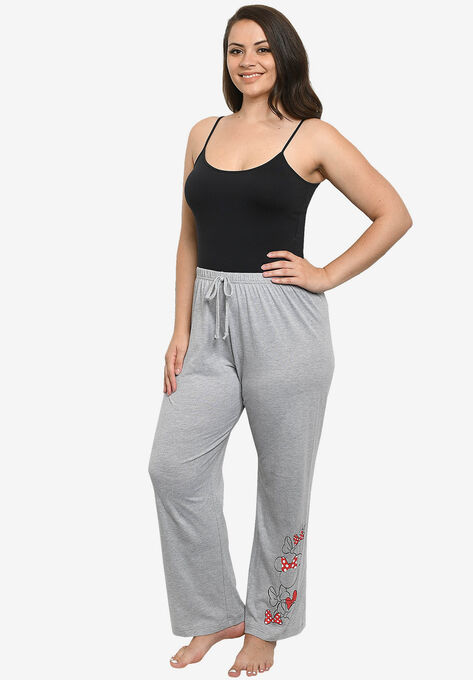 Disney Womens Minnie Mouse Bows Lounge Pants Gray, GRAY, hi-res image number null