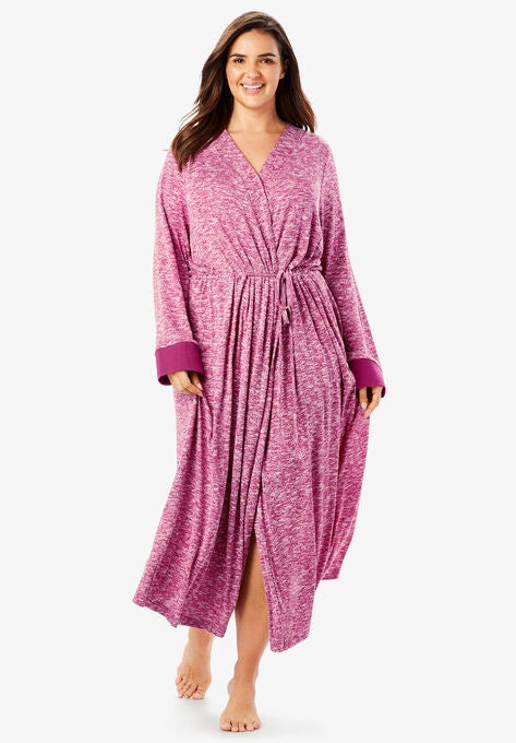Marled Long Duster Robe By Dreams Co Plus Size Hidden Ellos