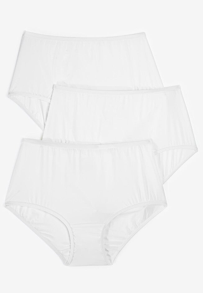 3-Pack Stretch Microfiber Full-Cut Brief , WHITE, hi-res image number null