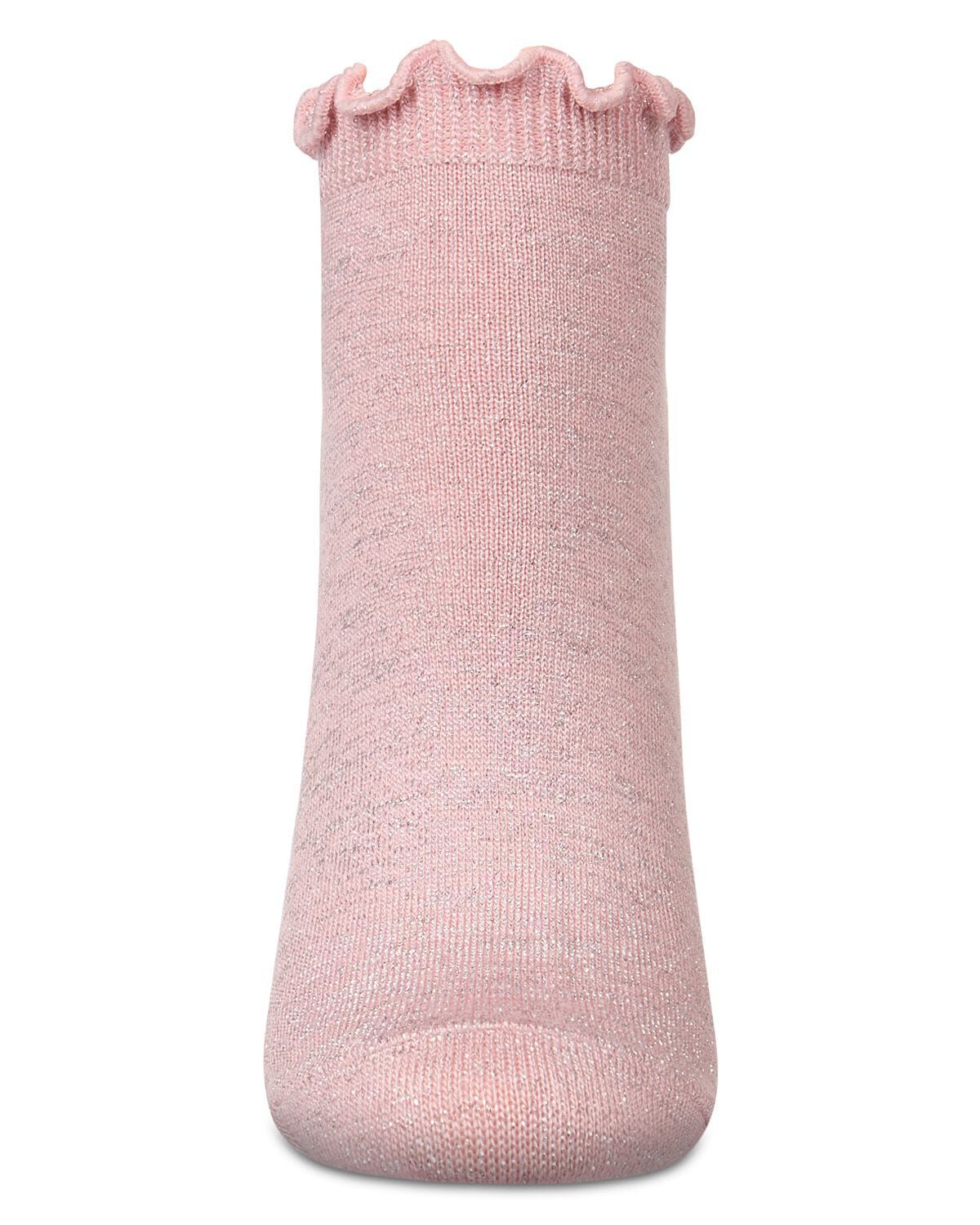 Women's Lurex Bamboo Shortie Socks, PINK, alternate image number 1
