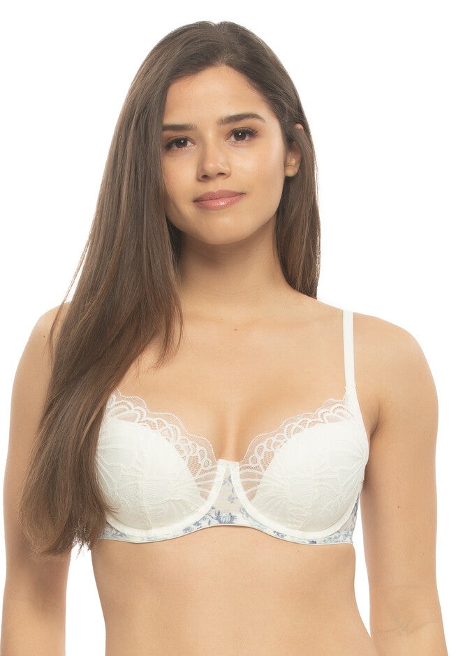 Tempting Plush All Over Lace Underwire Bra, PORCELAIN GRDN PNG, hi-res image number null