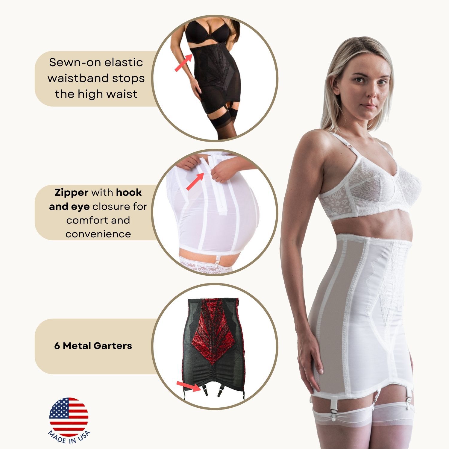 High Waist Open Bottom with Side Zipper, WHITE, alternate image number 4