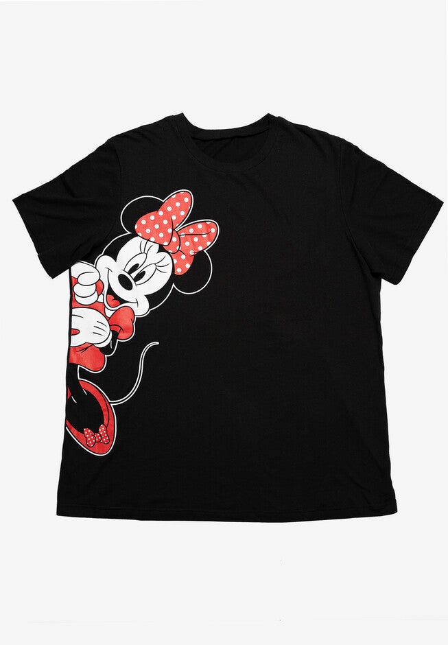 Disney Women's Minnie Mouse Leaning Short Sleeve T-Shirt Black, , alternate image number 3