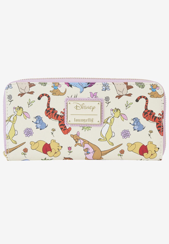 Loungefly X Disney Winnie The Pooh & Friends Zip Around Wallet, BEIGE, hi-res image number 0