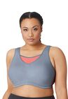Full Figure Plus Size No-Bounce Camisole Elite Sports Bra Wirefree #1067 Bra, GRAY CORAL, hi-res image number null