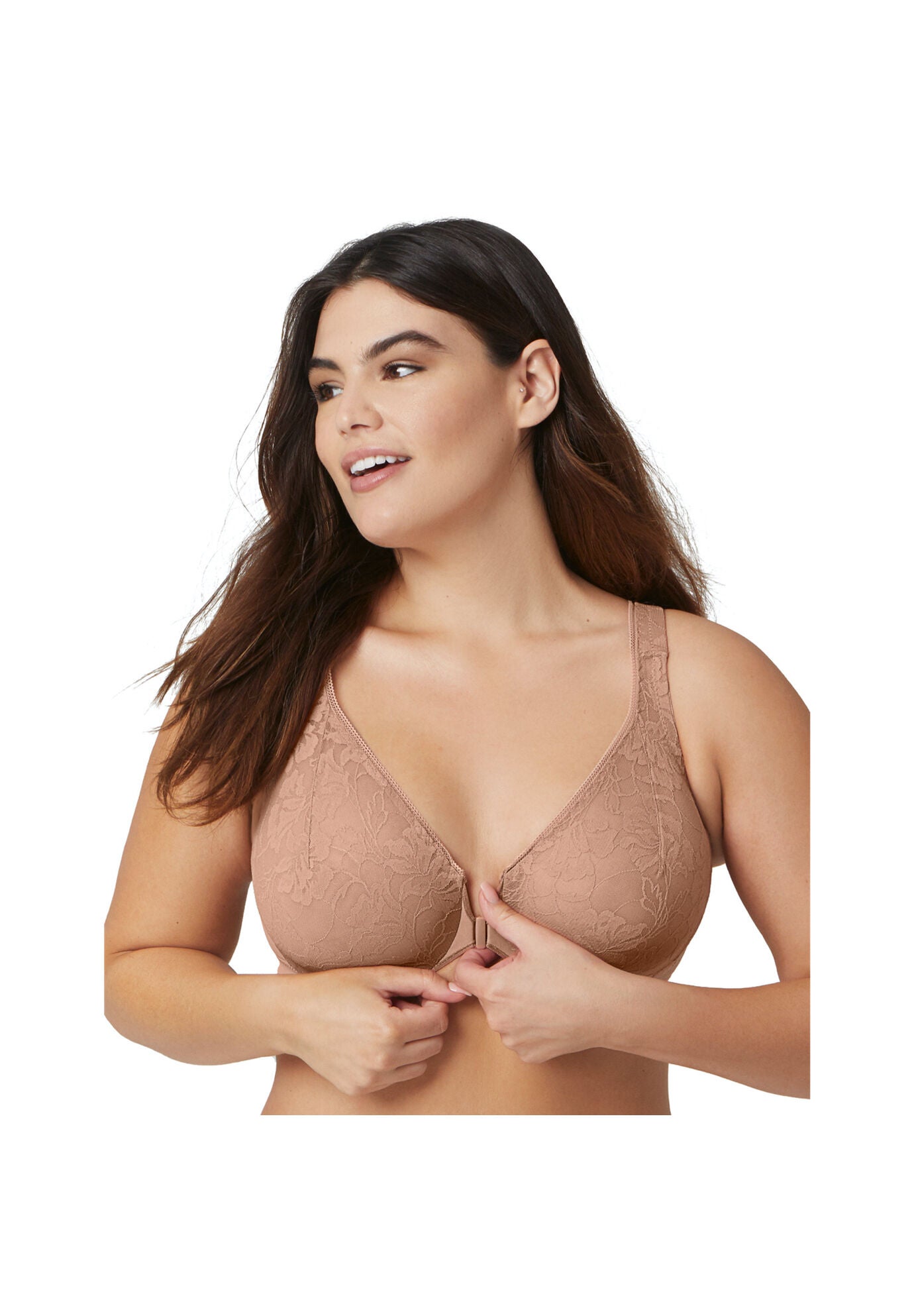 Glamorise Lacey T-Back Front-Closure WonderWire Underwire  Bra 9246 (Women&#39;s & Women&#39;s Plus), , alternate image number 3