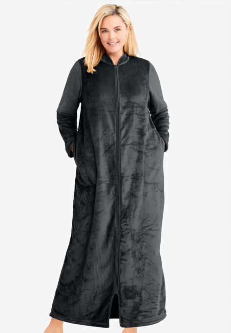The Microfleece Robe , BLACK, hi-res image number null