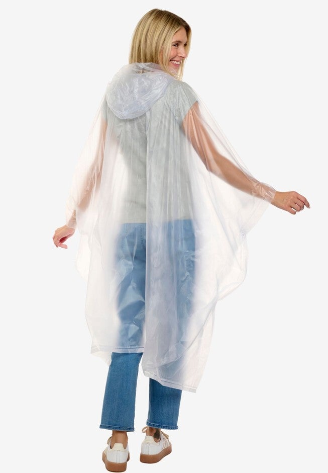 Womens Disney Minnie Mouse & Daisy Duck Rain Poncho, WHITE, on-hover image number 1