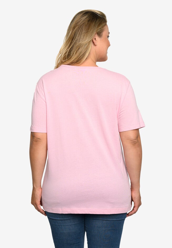 Mickey And Minnie Mouse Back To Back T-Shirt Pink, , alternate image number null