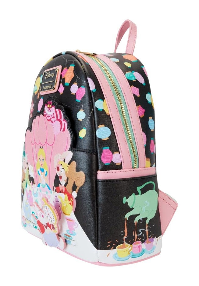 Loungefly x Disney Alice in Wonderland Mini Backpack Handbag Purse, PINK, alternate image number 3