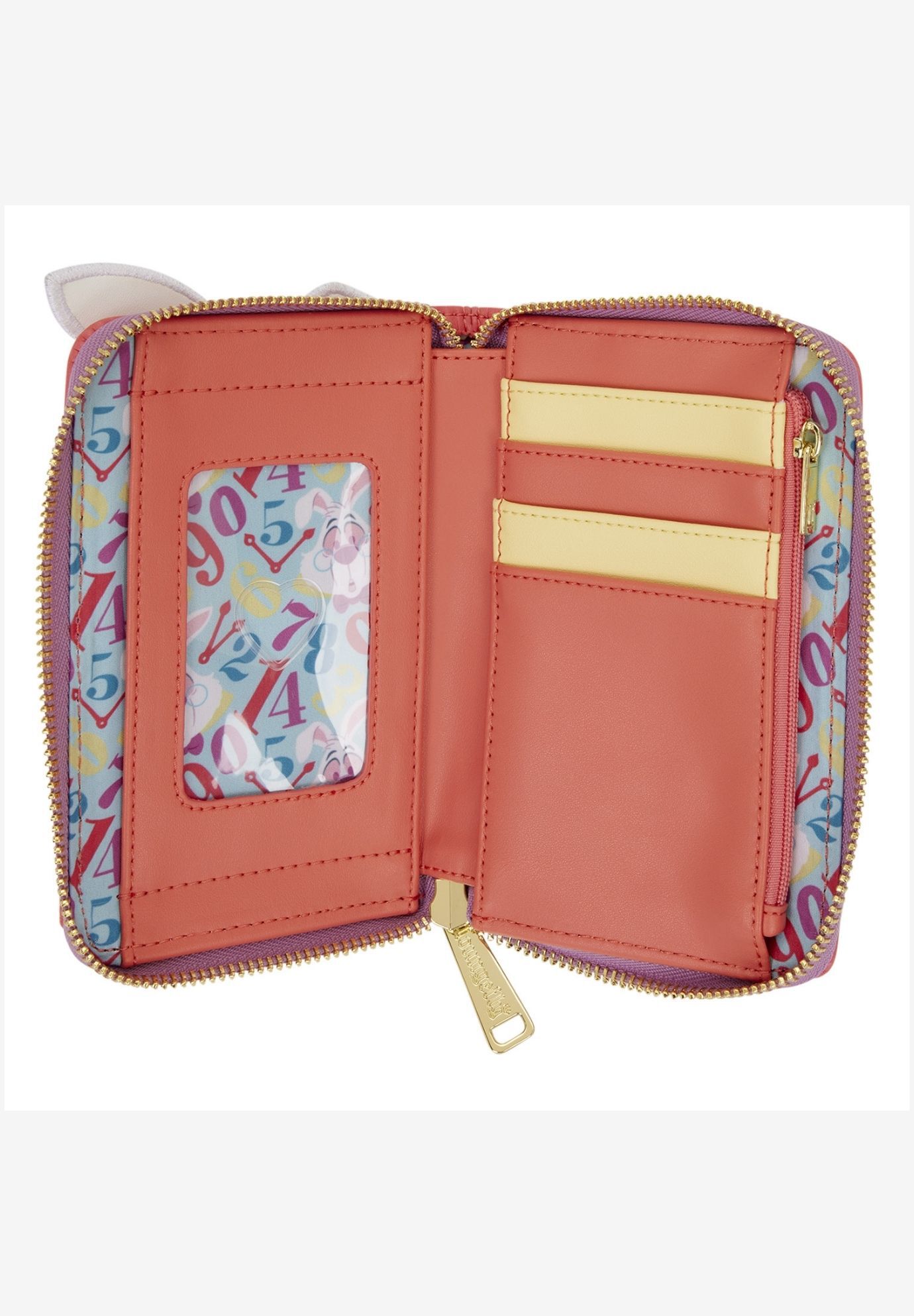 Loungefly Disney Alice in Wonderland Zip Around Wallet White Rabbit, RED, alternate image number 3