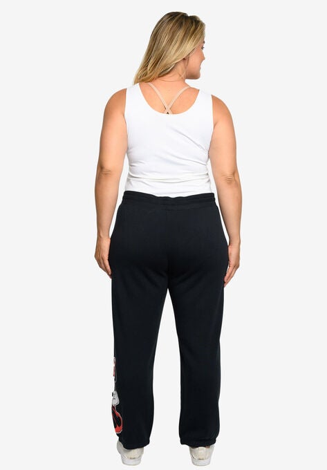 Minnie Mouse Fleece Jogger Pants Elastic Cuff Black, , alternate image number null