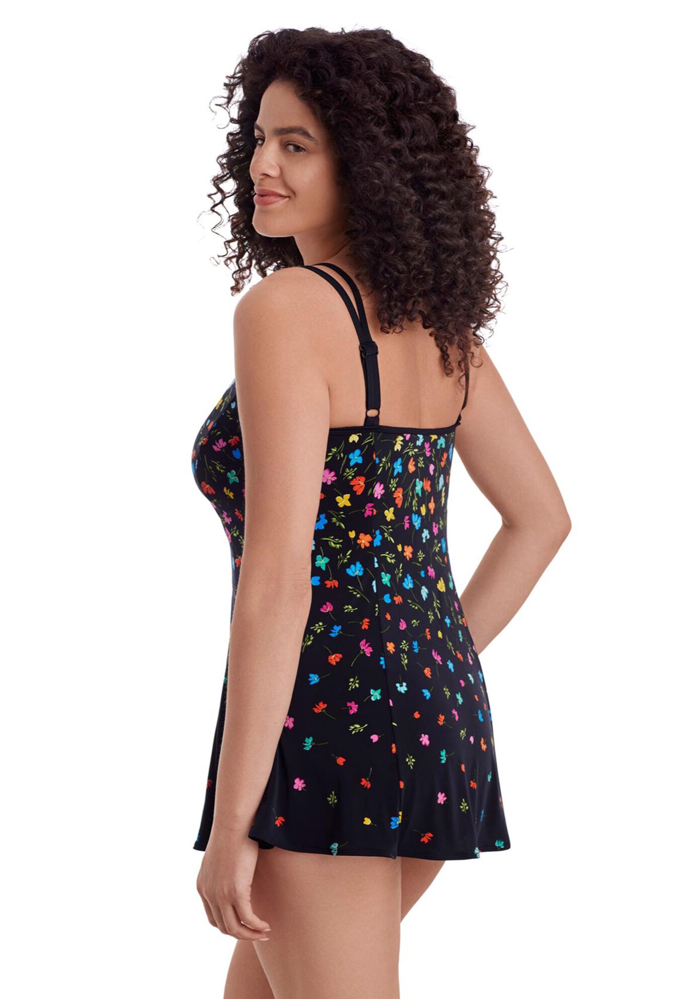 Princess Seam Swimdress, LITTLE FLOWERS, alternate image number 3