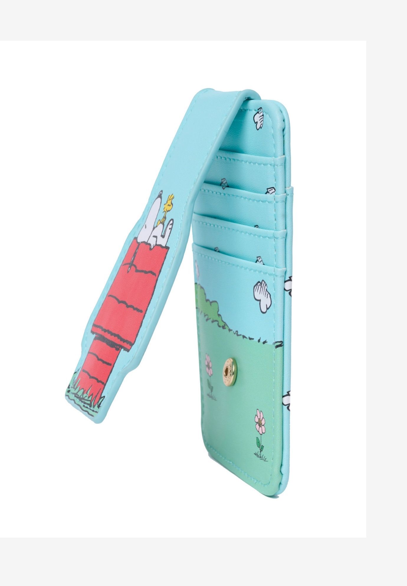 Peanuts Snoopy Woodstock Doghouse Card Holder Wallet ID Window Slim Case, BLUE, alternate image number 2