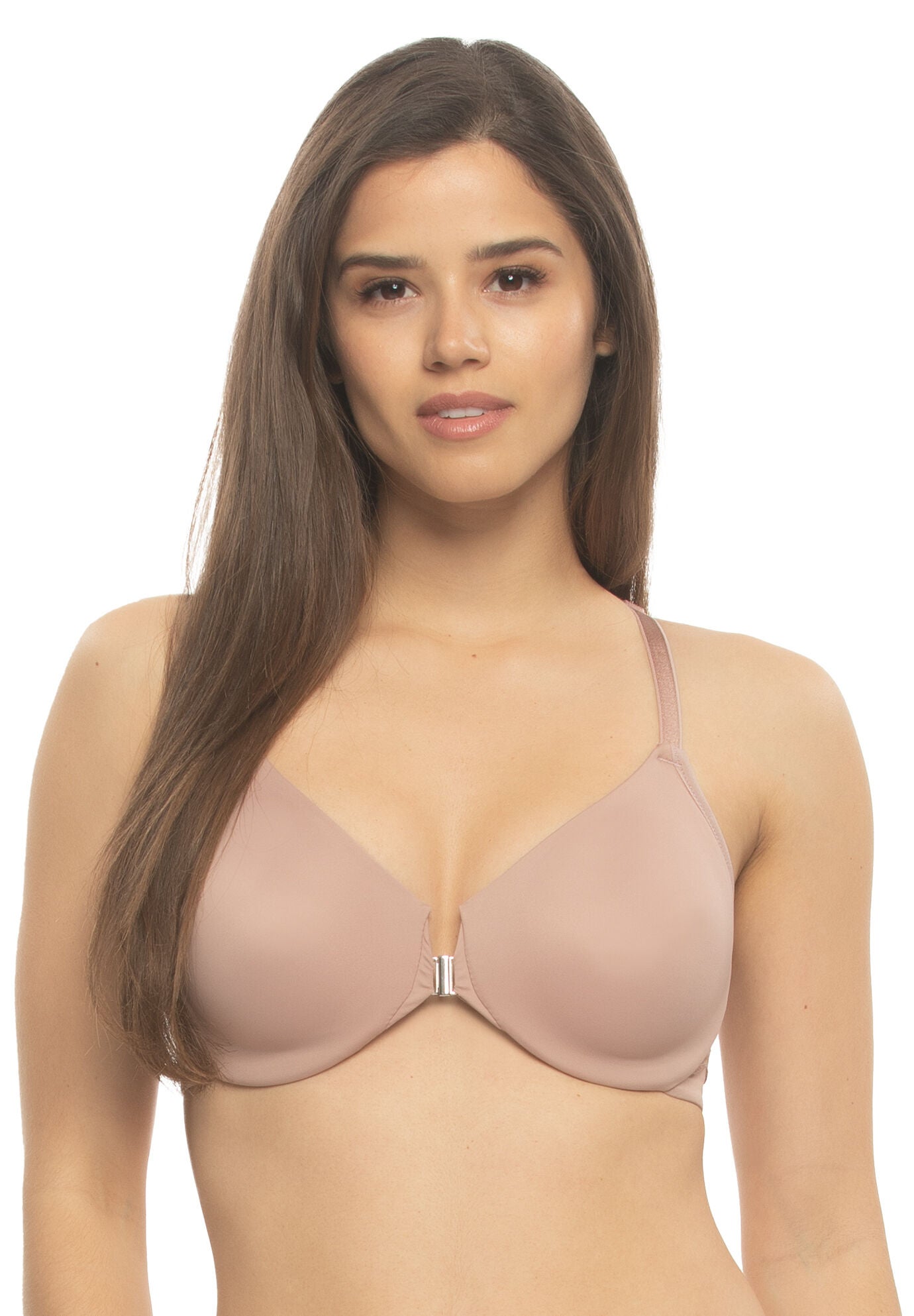 Tempting Unlined Front Close Minimizer Bra, ROSE TAN RTN, hi-res image number 0