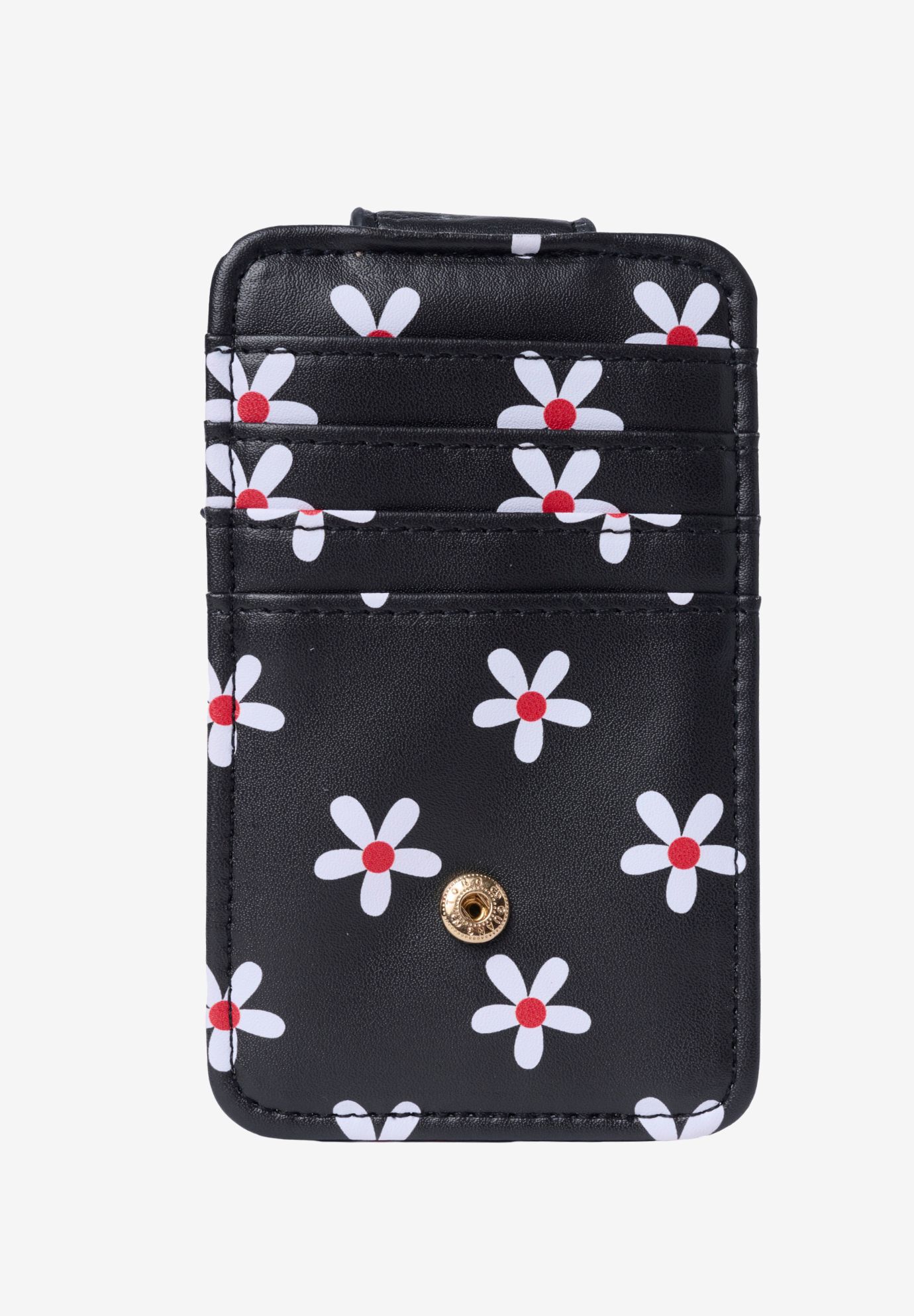 Disney Minnie Mouse Daisy Slim Card Holder Wallet Black Floral ID Case, BLACK, alternate image number 3