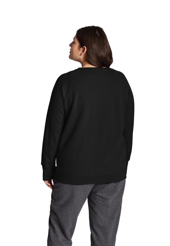 Champion Women's Plus Powerblend® Fleece Boyfriend Crew, Script Logo, , on-hover image number null