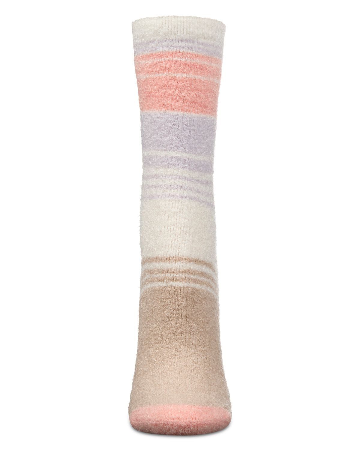 Women's Stripes Aloe Infused Crew Socks, CEMENT, alternate image number 1