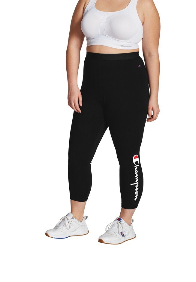 Authentic 7/8 Tights, Script Logo , BLACK, hi-res image number 0