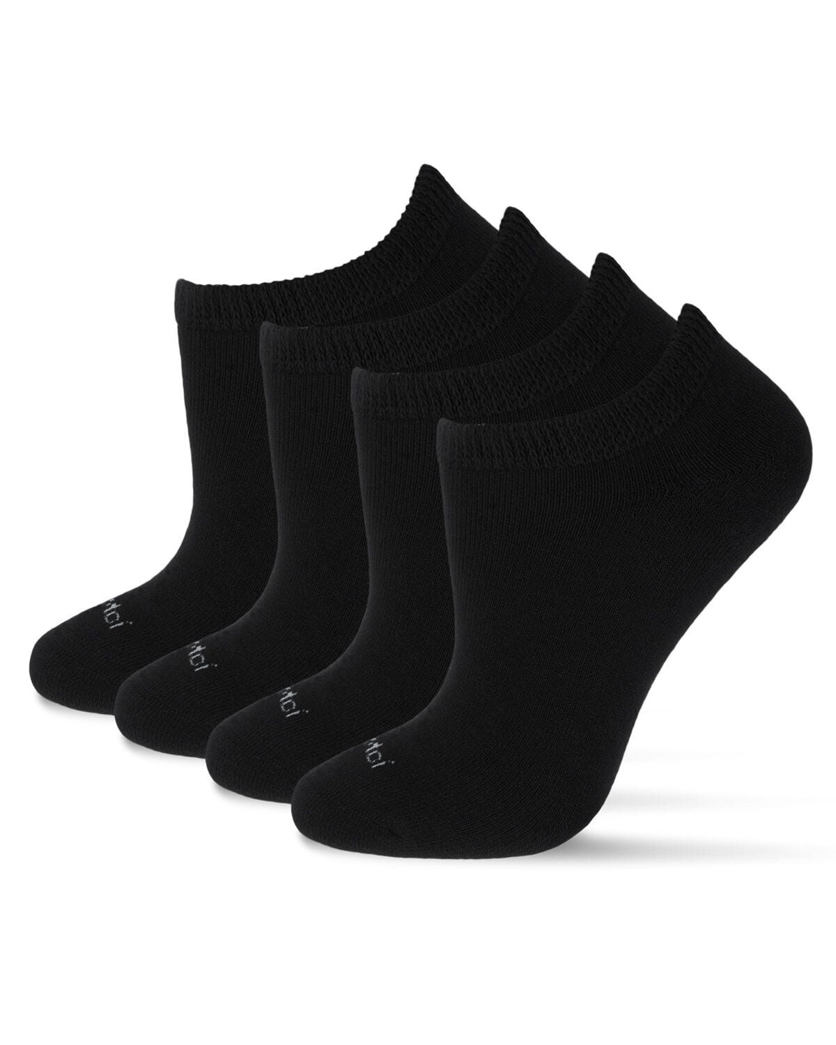 2 pair Unisex Diabetic Full Cushion Low Cut Socks, BLACK BLACK, alternate image number 1