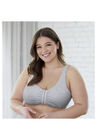 Bestform 5006014 Comfortable Unlined Wireless Cotton Stretch Sports Bra With Front Closure, , on-hover image number null