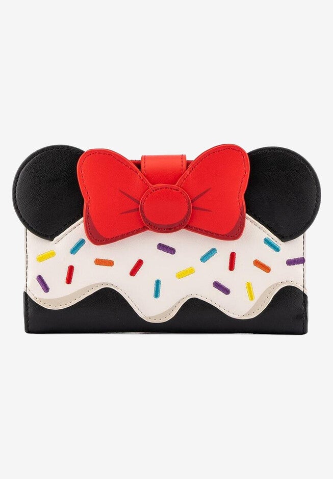 Loungefly X Disney Minnie Mouse Sweet Sprinkles Flap Wallet, BLACK, hi-res image number null