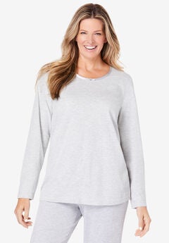 Satin trim sleep tee by Dreams & Co® 
