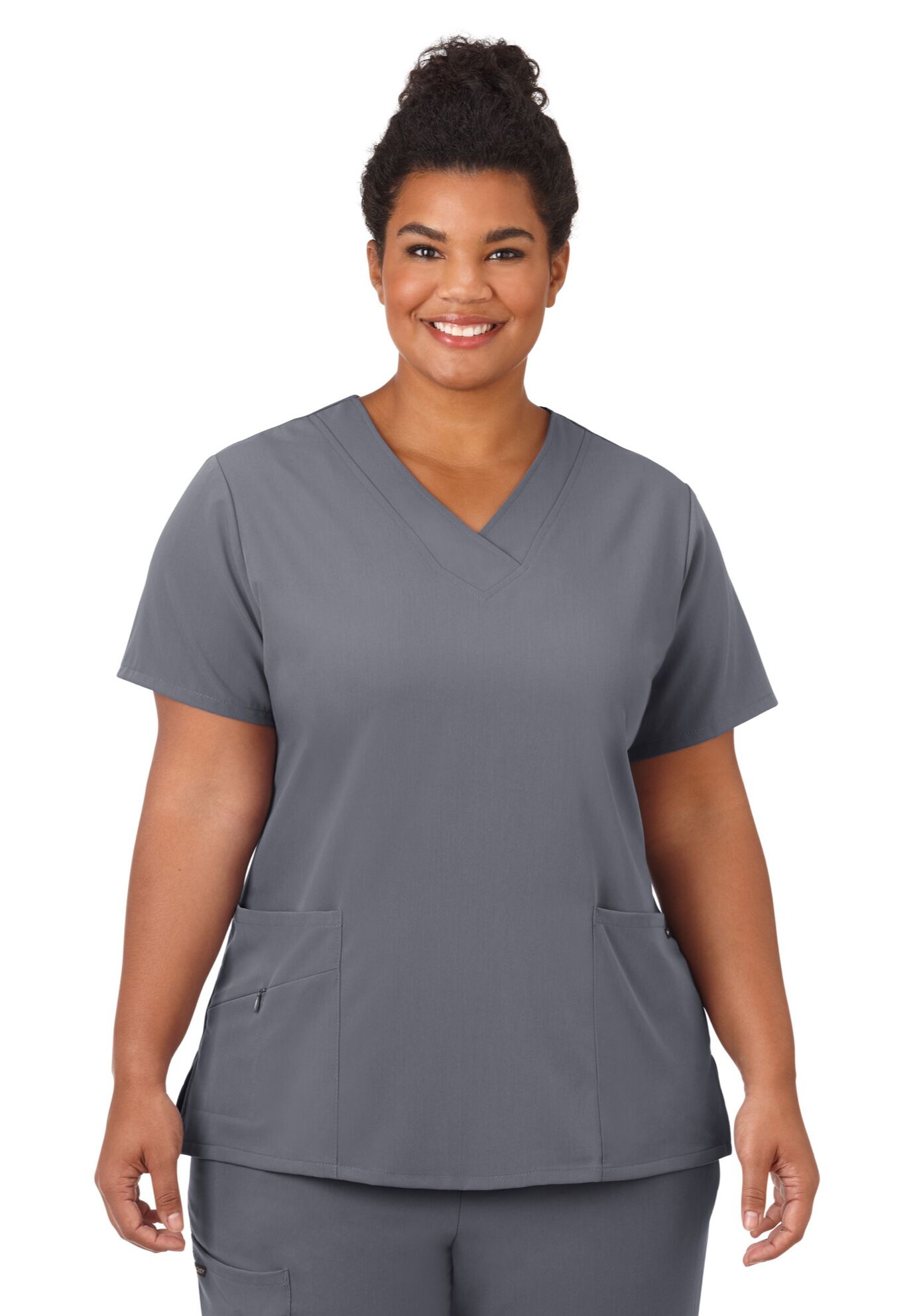 Jockey Scrubs Women's Favorite V-Neck Top, PEWTER, hi-res image number 0