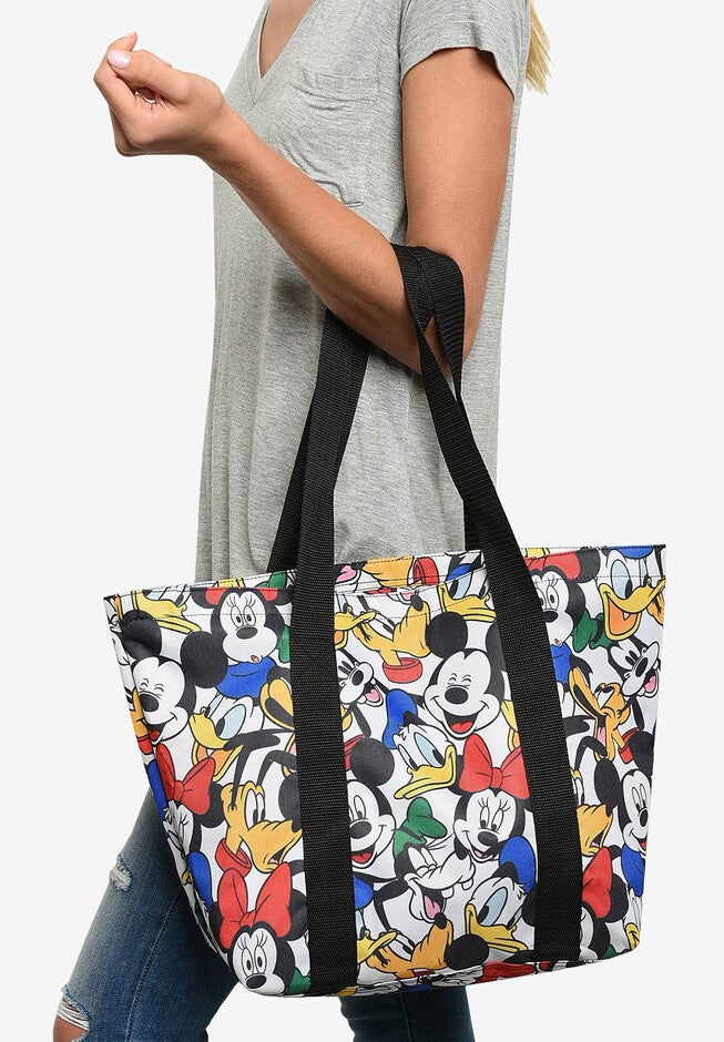 Disney Mickey Mouse Zippered Tote Bag Beach Bag, , on-hover image number 1