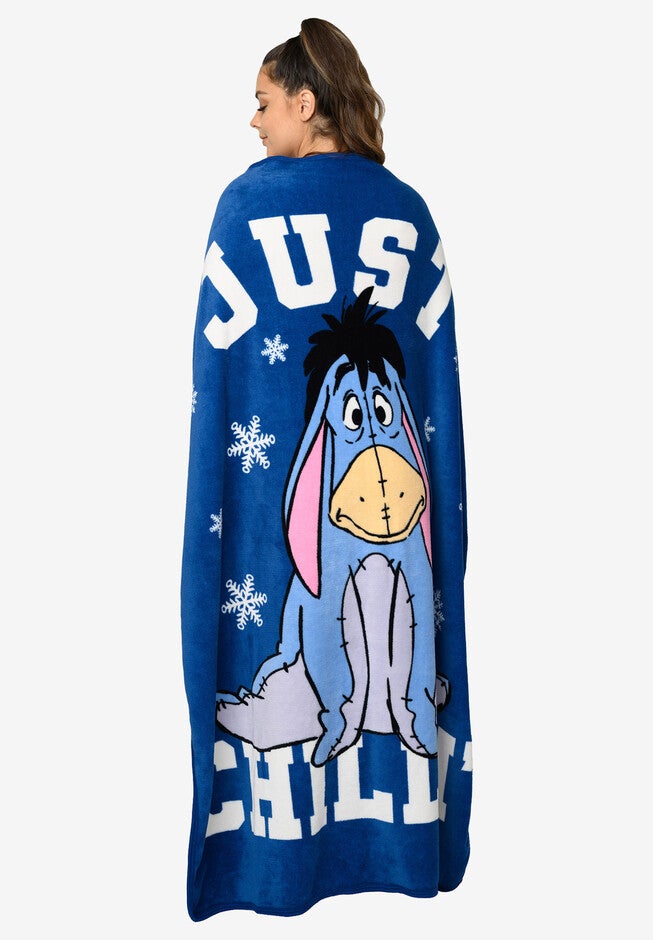 Disney Eeyore Plush Blanket 46 inches X 60 inches Just Chillin Blue, , alternate image number null
