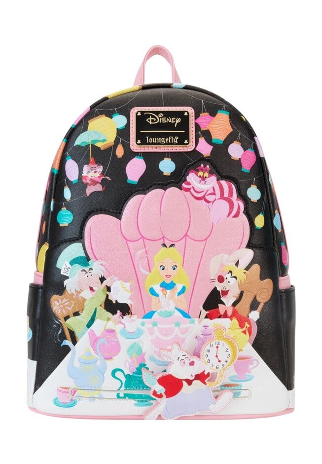 Loungefly x Disney Alice in Wonderland Mini Backpack Handbag Purse, PINK, hi-res image number 0
