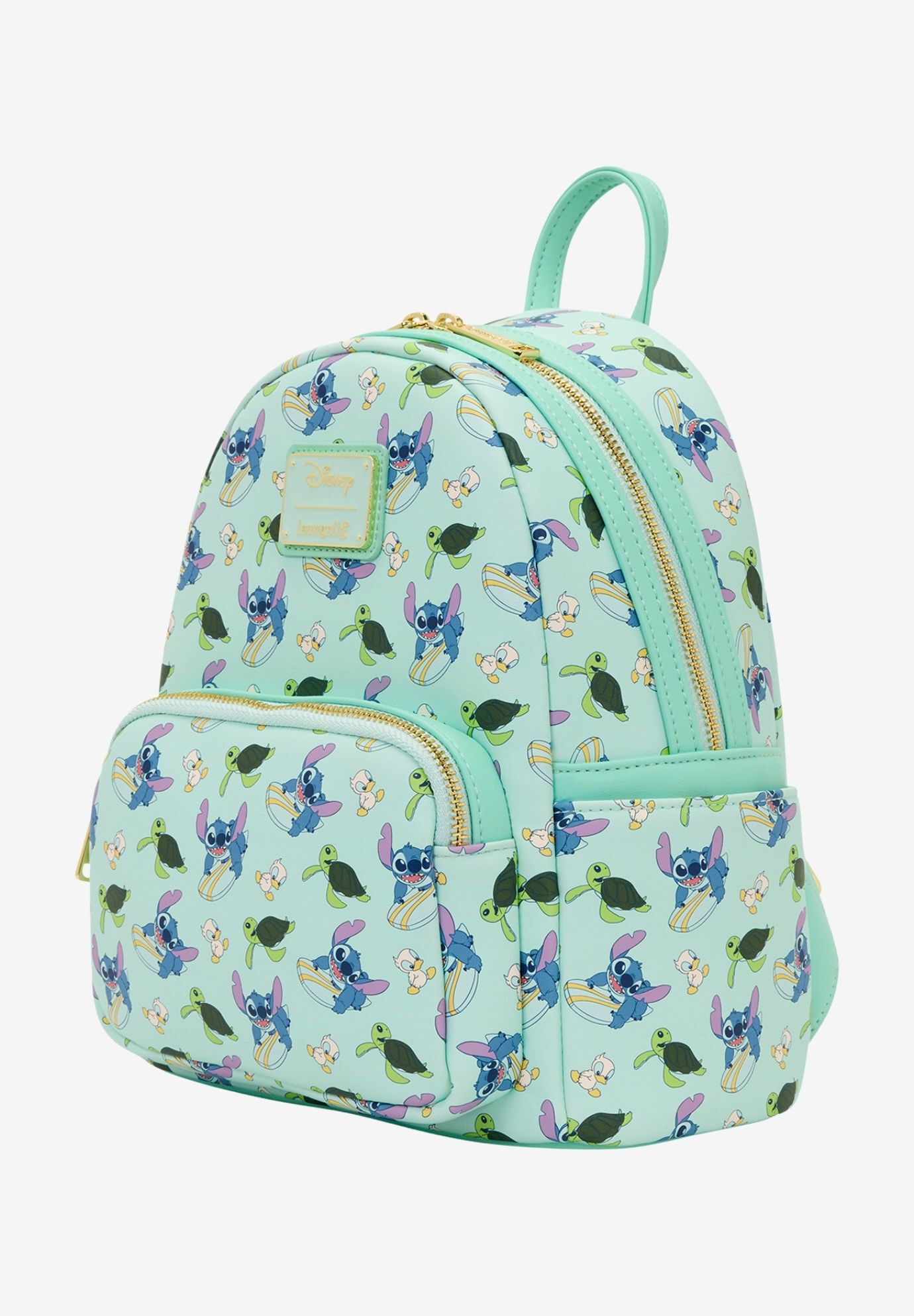 Loungefly Disney Lilo and Stitch Animal Friends Mini Backpack All Over Print, BLUE, alternate image number 2