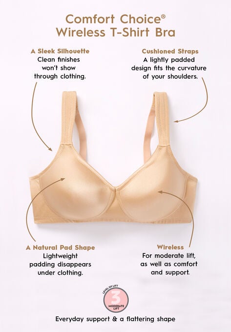 Microfiber Wireless T-Shirt Bra , , alternate image number null